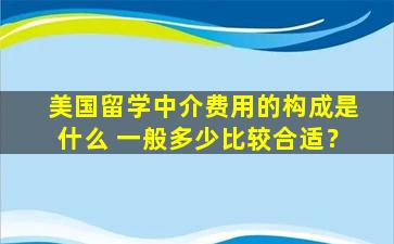 美国留学中介费用的构成是什么 一般多少比较合适？